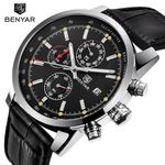 Reloj-Hombre-BENYAR-5102N-Cronografos-Correa-Cuero