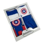 Ropa-de-bebe-Ajuar-Capitan-America-para-niños-en-azul-Talla-0-