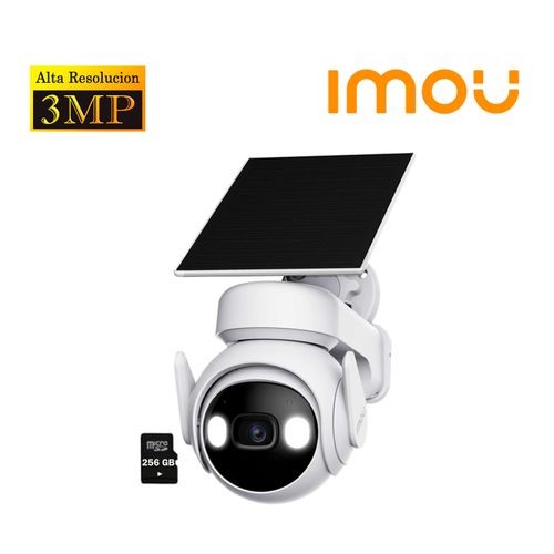 Cámara Seguridad IMOU WiFi CELL PT 3MP 360° Panel Solar bateria + SD 256GB