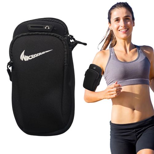 Bolso Porta Celular Deportivo Con Correa brazo Negro