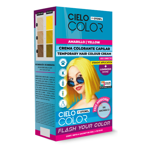 Tinte Fantasía Cabello Cielo Color AMARILLO Sobre 50gr OTOWIL