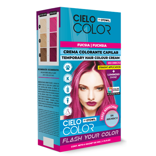 Tinte Fantasía Cabello Cielo Color FUCSIA Sobre 50gr OTOWIL