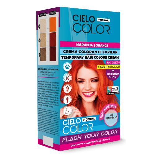 Tinte Fantasía Cabello Cielo Color NARANJA Sobre 50gr OTOWIL