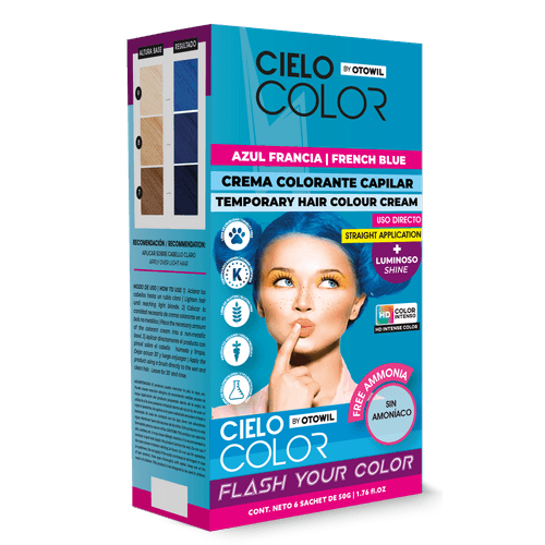 Tinte Fantasía Cabello Cielo Color AZUL FRANCIA Sobre 50gr OTOWIL