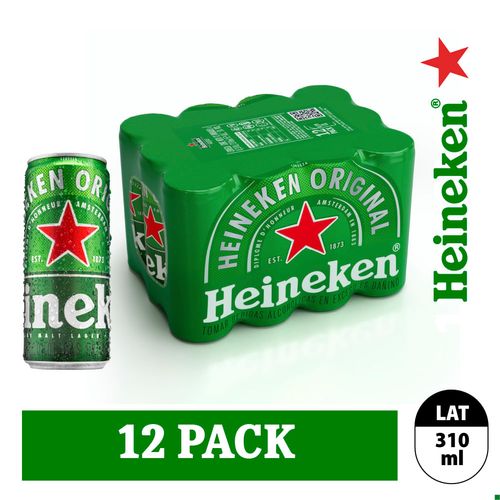 Cerveza HEINEKEN Lata 310ml Paquete 12un