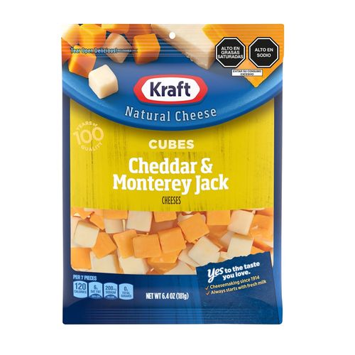 Mezcla de Quesos Madurados Cheddar & Monterey Jack KRAFT en Cubos Paquete 181g