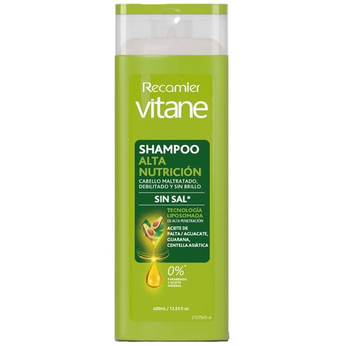 Shampoo Recamier VITANE Alta Nutrición Frasco 400ml