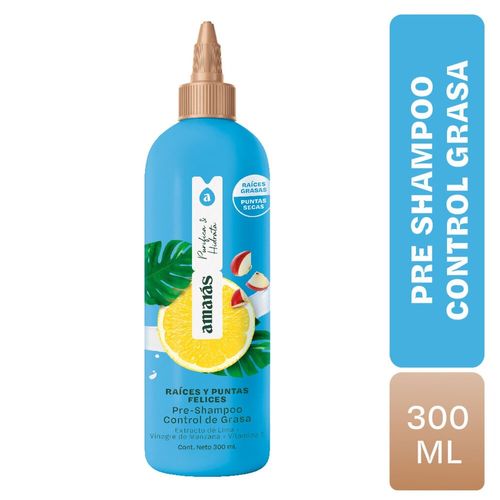 Shampoo AMARAS Raíces y Puntas Felices Frasco 300ml