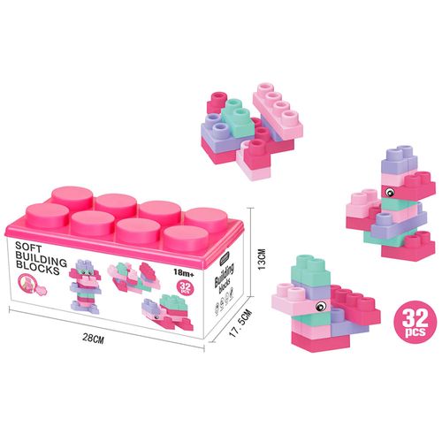 Juego Bloques Rosa 32 Pcs BEINZI 66150-1