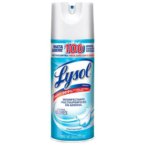 Desinfectante en Aerosol LYSOL Crisp Linen Frasco 370ml