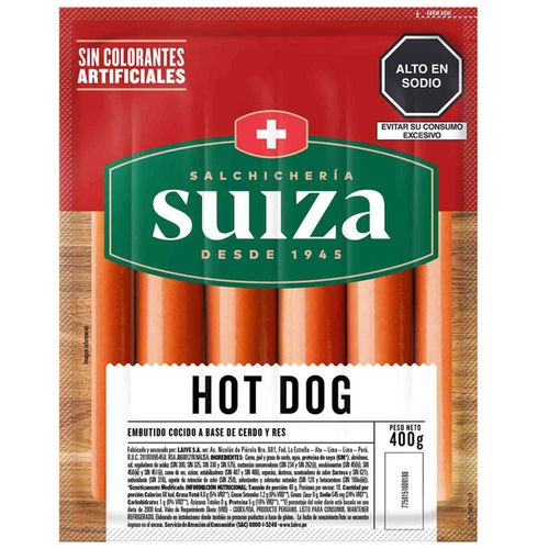 Hot Dog S. SUIZA Paquete 400g