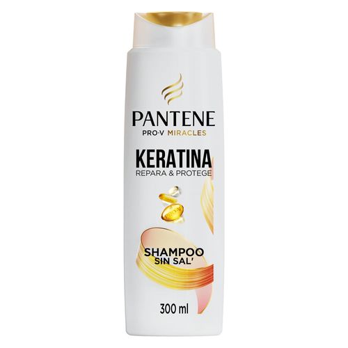 Shampoo sin sal' Cabello Seco PANTENE Keratina con Pro Vitamina B5 Frasco 300ml