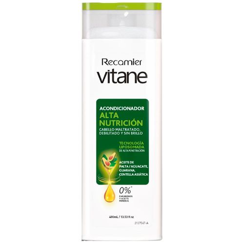 Acondicionador Recamier VITANE Alta Nutrición Frasco 400ml