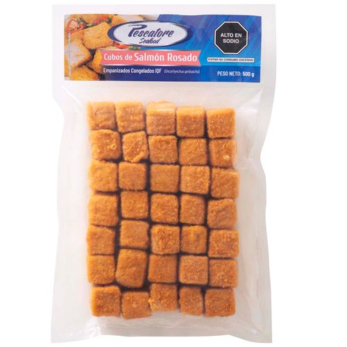 Cubito Empanizados de Salmón PESCATORE Bolsa 500g