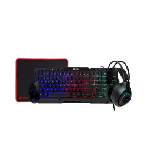 Combo Teros TE-4063N, Teclado Multimedia, Mouse, Headset, Mouse Pad.