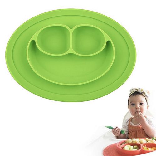 Plato De Silicona Sonrisa Para Bebe Baby Froggie Verde