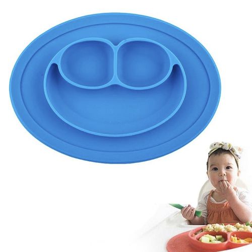 Plato De Silicona Sonrisa Para Bebe Baby Froggie Azul