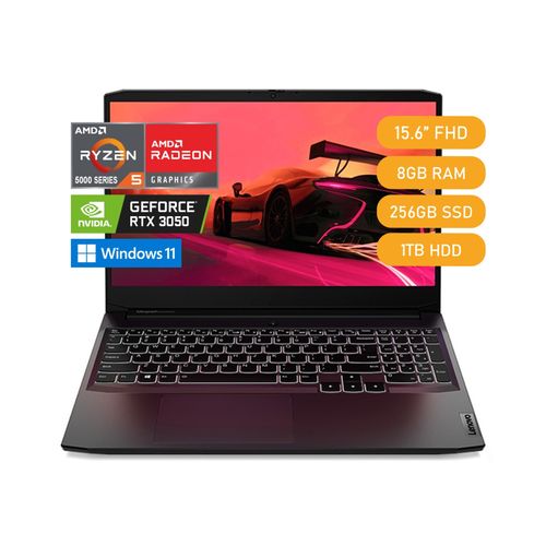 LAPTOP LENOVO IDEAPAD GAMING 3 15ACH6 15.6" FHD IPS 120Hz  Ryzen 5 5600H 3.3/4.2GHz, 8GB 1TB+256GB R