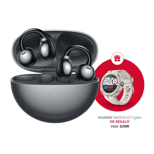 Audífonos Inalámbricos HUAWEI FreeClip Negro + Watch GT Cyber