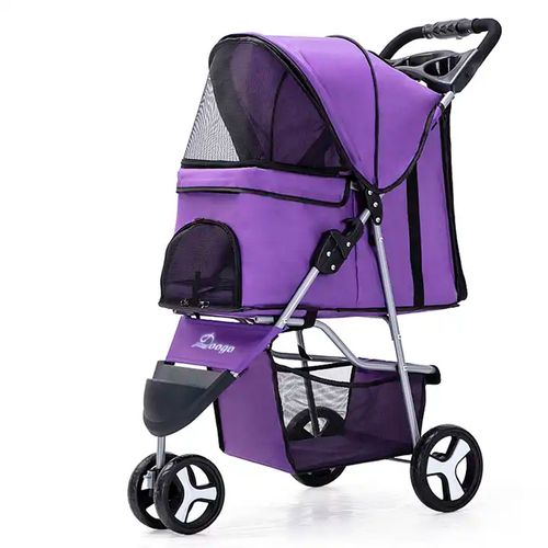 Coche de 3 Ruedas Morado para Mascotas