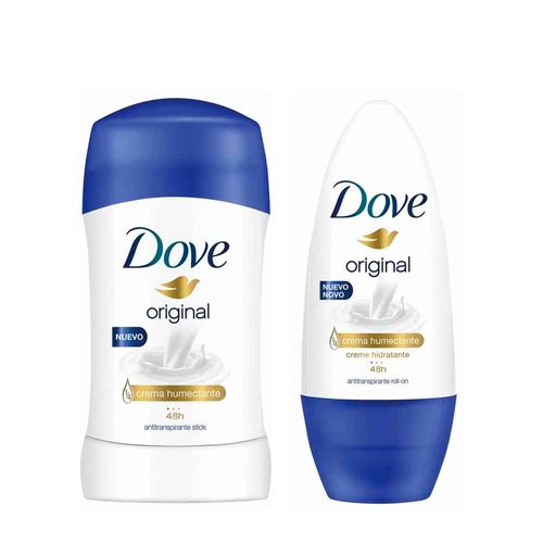 Pack Desodorante Roll On Mujer DOVE Original 50ml + Desodorante Barra Mujer DOVE Original 50g