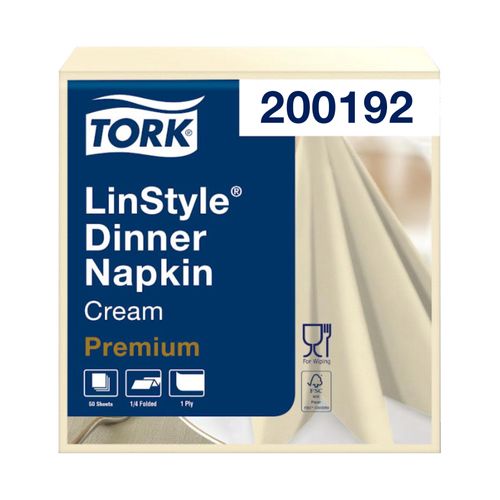 Servilleta Tipo Tela Tork Linstyle Crema 12 paq x 50un