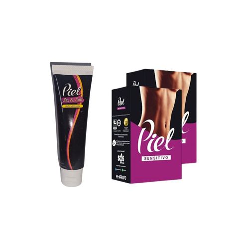 Pack x2 Piel Condon Sensitivo DS 8x3 + GEL LUBRICANTE SEX&LUB 120 ML