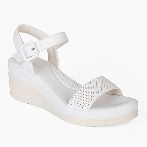 Sandalia Cuña Casual Mujer 8003 BLANCO