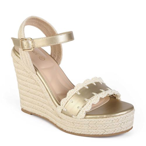 Sandalia Cuña Casual Mujer 8029 DORADO