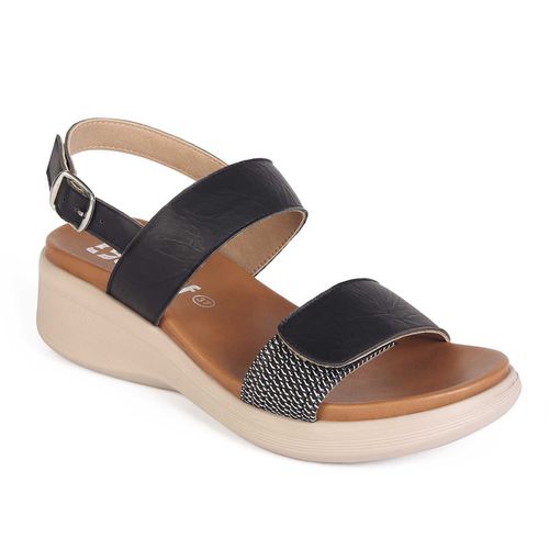 Sandalia Cuña Casual Mujer 8013 NEGRO