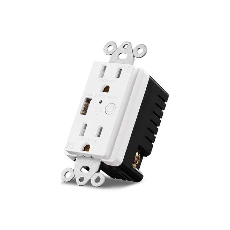 Tomacorriente-de-Pared-Inteligente-Tipo-Americano-con-USB-Wifi-Blanco