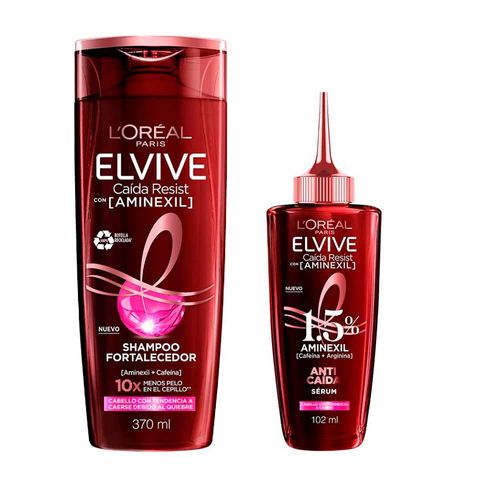 Pack ELVIVE Shampoo Anti-Caída Aminexil 370ml + Sérum Anti-Caída 1.5% Aminexil 102ml