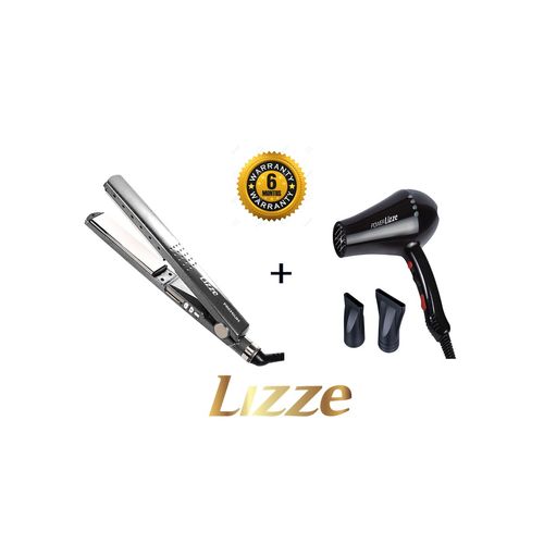 LIZZE PACK PLANCHA PROFESIONAL PREMIUM PRO 480 + SECADORA PROFESIONAL POWER NEGRA 2200W