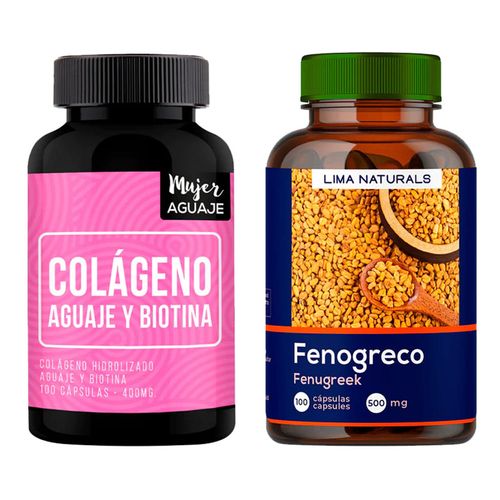 COLAGENO, AGUAJE & BIOTINA CÁPSULAS + FENOGRECO CÁPSULAS