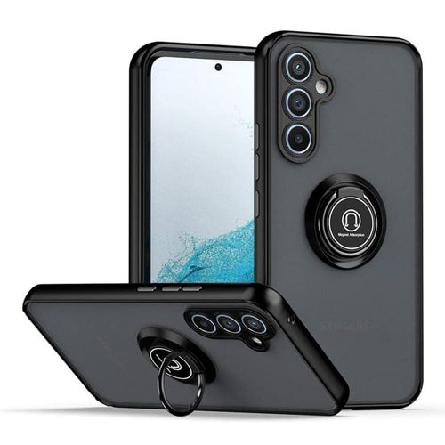 Case para Samsung A05s con soporte, amortiguador de choques, negro