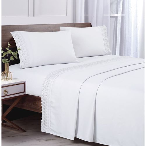 Sábana Blondas Blanco V3 Queen