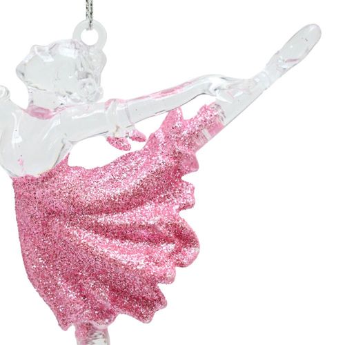 Adorno De Navidad Fairy Bailarina Rosada 14Cm