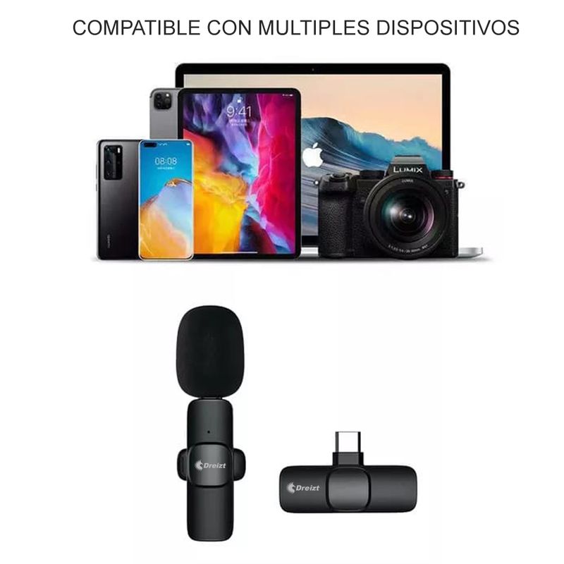 Microfono-Dreizt-Portatil-Lavalier-Inalambrico-Grabacion-de-Video-Mini-Microfono