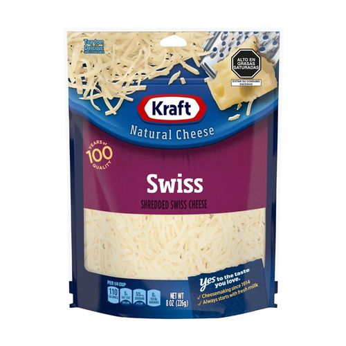 Queso Suizo Rallado KRAFT Paquete 226g