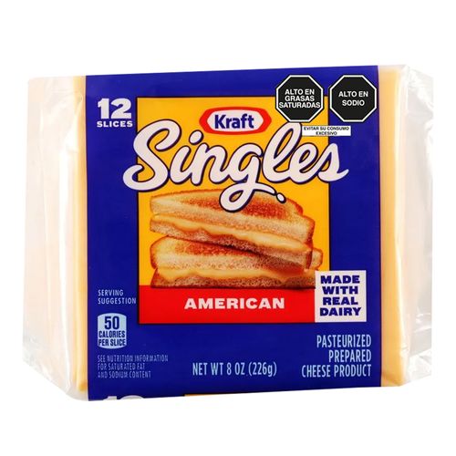 Queso Tipo Americano KRAFT en Tajadas Paquete 226g