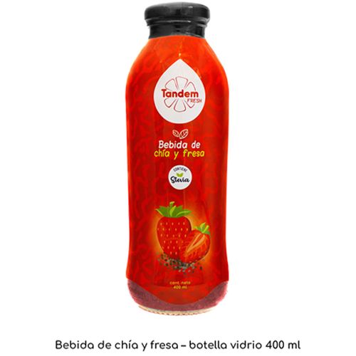 Bebida TANDEM Chía y Fresa Botella 400ml