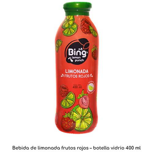 Bebida BING LEMON Punch Frutos Rojos Botella 400ml