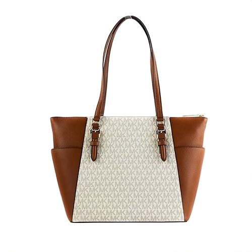 Cartera Michael Kors Charlotte Bolso grande con cremallera Beige