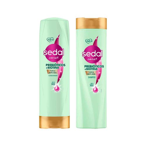 Pack Shampoo SEDAL Prebióticos + Biotina Frasco 340ml + Acondicionador SEDAL Prebióticos + Biotina Frasco 340ml