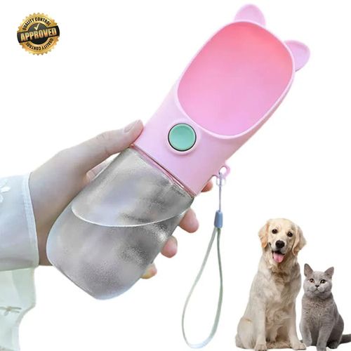 Bebedero Dispensador de Agua Portátil Perro MOS310019 Rosado