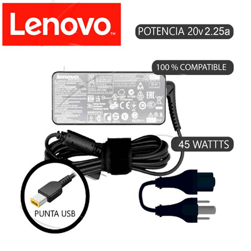 Cargador Compatible Lenovo Ideapad punta USB 45W