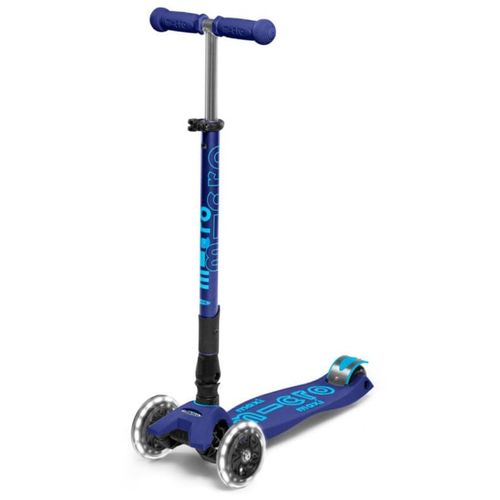 Scooter Maxi Micro Deluxe Foldable Led Navy Blue