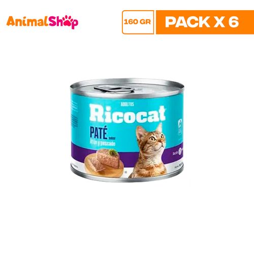 Ricocat Adulto Pate Atun Y Pescado Lta 180Gr X6 Un