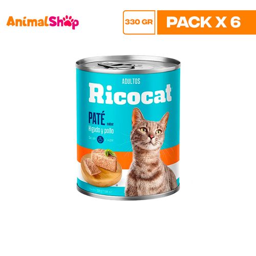 Ricocat Adulto Pate Higado Pollo Lta 330Gr X6 Un