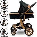 COCHE-CUNA-MOISES-DE-LUJO-CONFORT-KIDS--ALFA--NEGRO